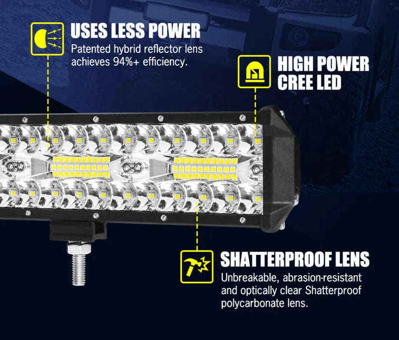 Lightfox 28 LED 3-Row Light Bar - Light Bars