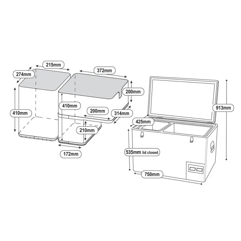 National Luna 60L Legacy Dual Control Fridge Freezer - Fridge/Freezer