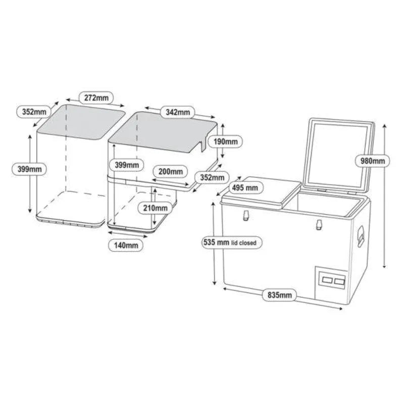 National Luna 72L Legacy Dual Zone Fridge Freezer - Fridge/Freezer