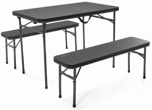 OZtrail Portable Camping Table and Benches | Grey - Camping Accessories