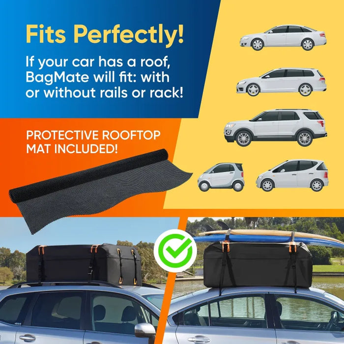 Rhino BagMate Military Grade Weatherproof Rooftop Cargo Carrier Bag | 430 Liters - Cargo Carrier Bag