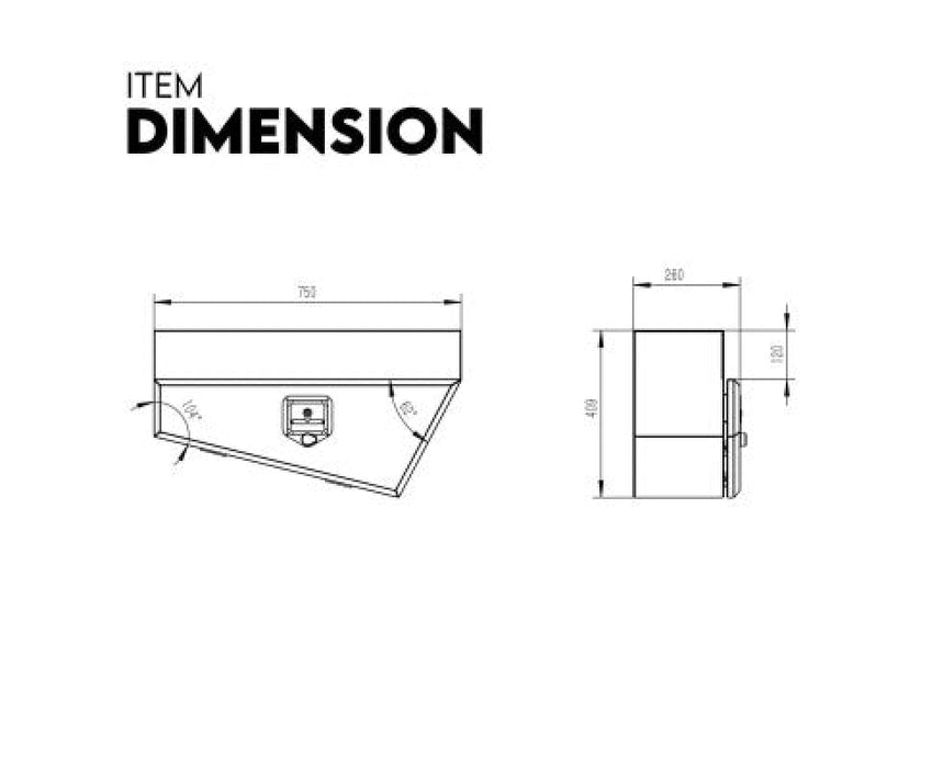 Robusto 750mm Black or White Steel Under Tray Tool Box Underbody | Pair - Tools > Tools Storage