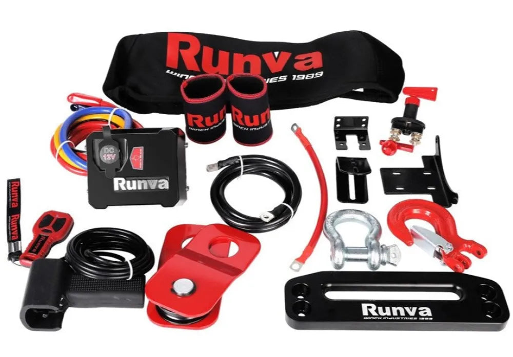 Runva 13XP Premium 12V/24V Winch with Synthetic Rope | Full IP67 Protection - Electric Winch