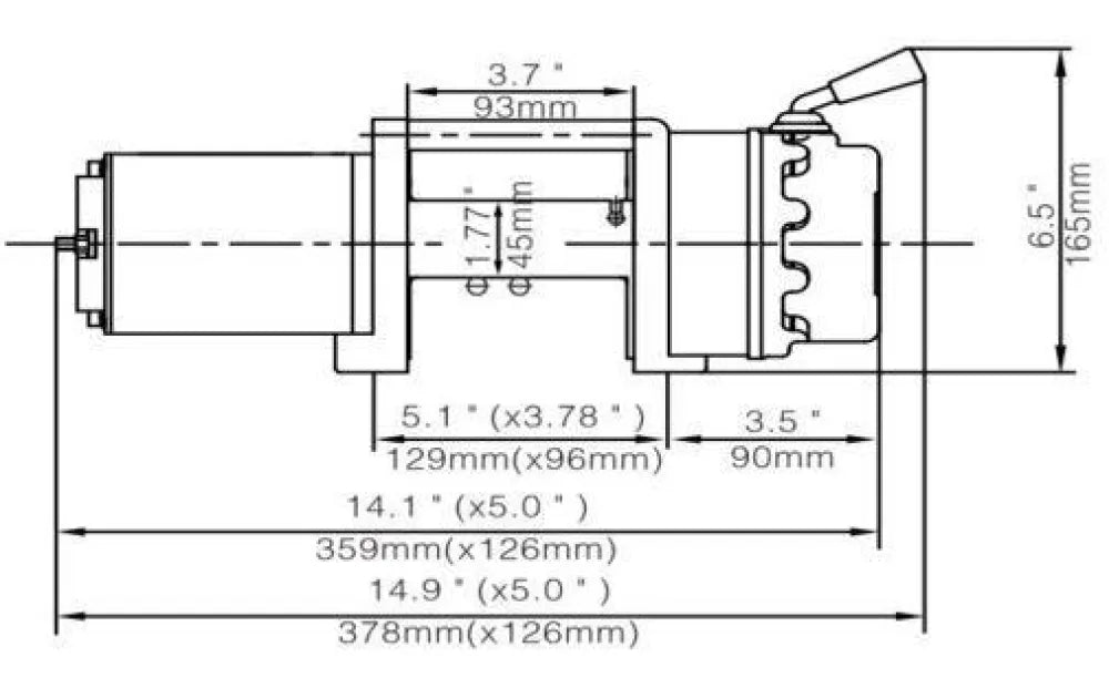 Runva 4.5X 12V ATV/Utility Winch Kit with Synthetic Rope - ATV Winch