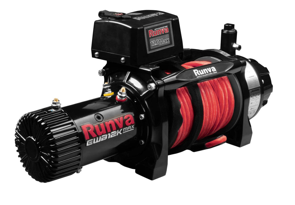 Runva EWB12K MAX 12V Winch with Armortech Synthetic Rope - Electric Winch