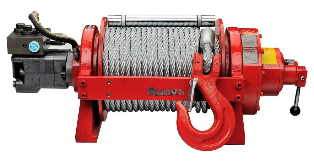 Runva HWP20000Y2P Industrial Hydraulic Winch with Steel Cable - Industrial Winch