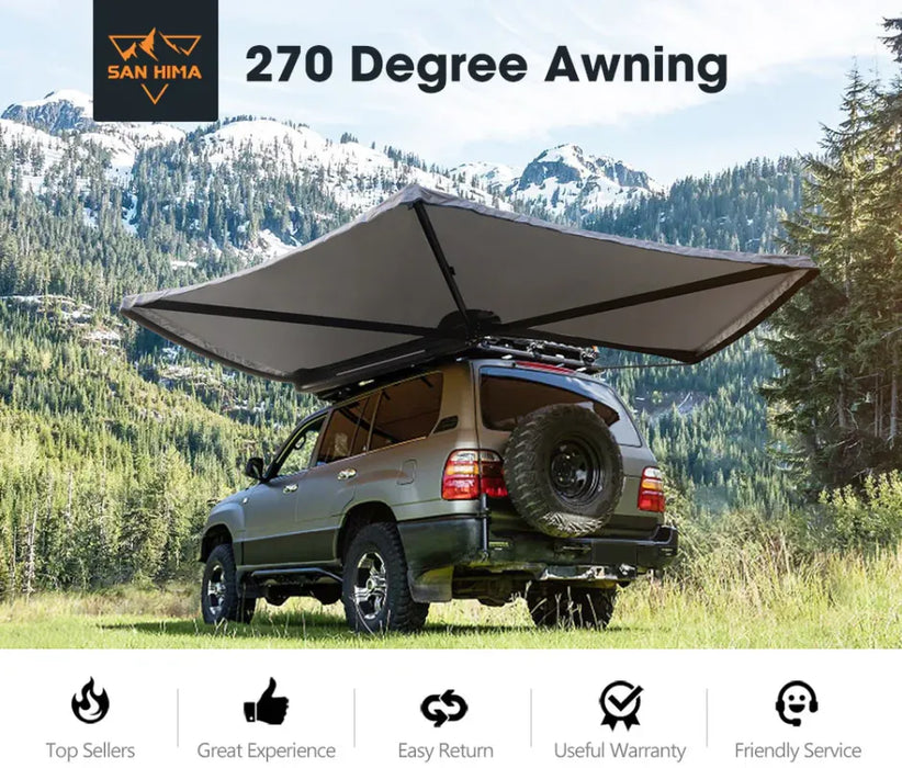 San Hima 4x4 270 Degree Free-Standing Manta Awning | Passenger Side