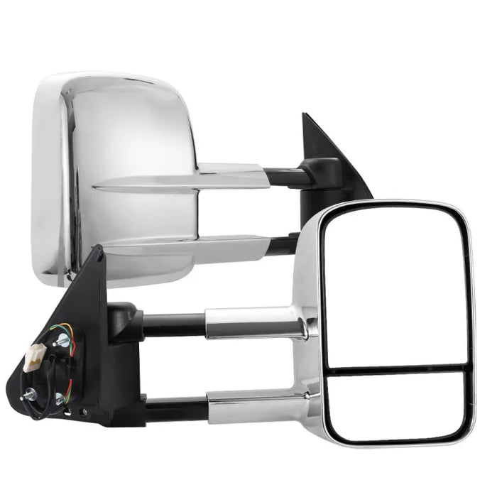 San Hima Extendable Towing Mirrors for Nissan Patrol GU Y61 1997-2016 - Chrome - Towing Mirrors