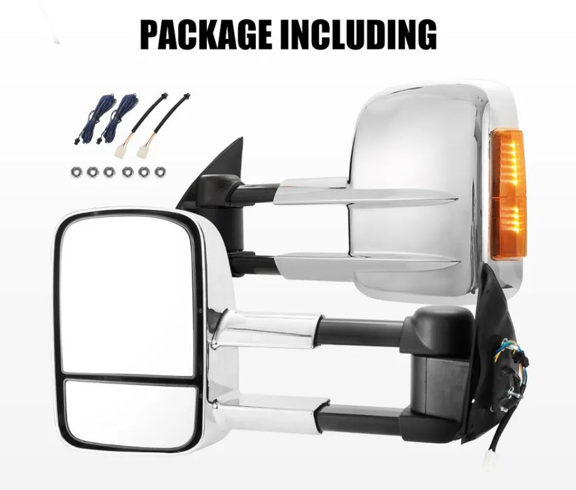 San Hima Extendable Towing Mirrors for Toyota Hilux 2005-2015 with Indicators | Pair - Towing Mirrors