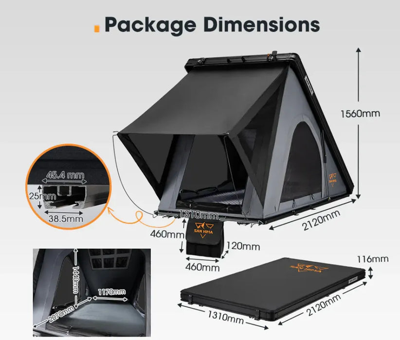 San Hima Kalbarri Lite Hardshell Rooftop Tent with Ladder