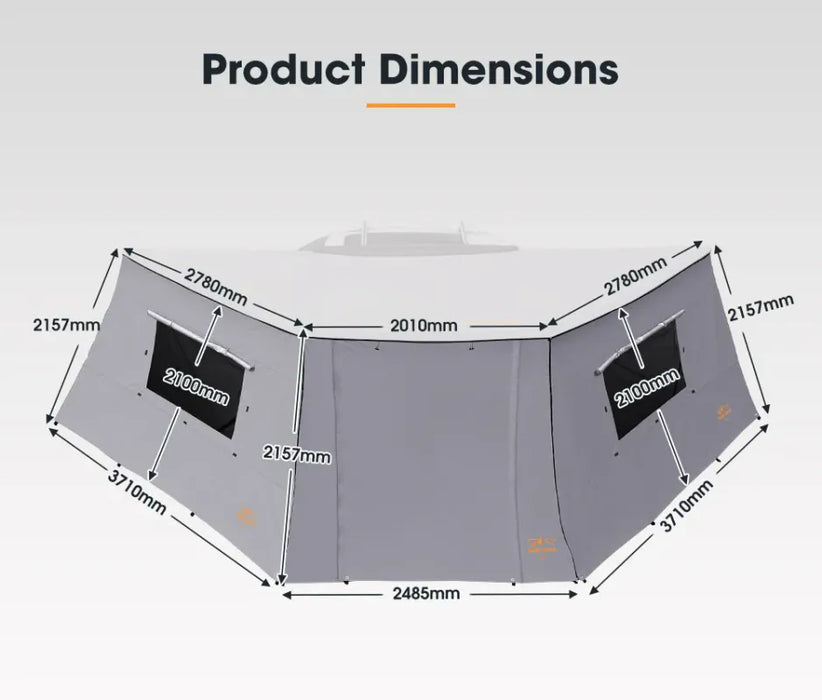 San Hima Side Wall for 180 Degree Free Standing Awning