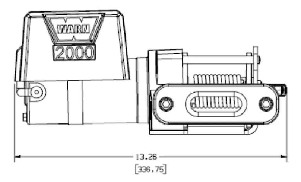 Warn 2000lb 12V Utility Winch with 10.7M Wire Rope - Electric Winch