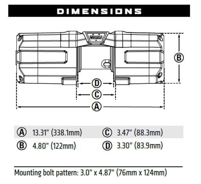 Warn Axon 35-S 3500lb Powersport ATV Winch with Synthetic Rope - ATV Winch