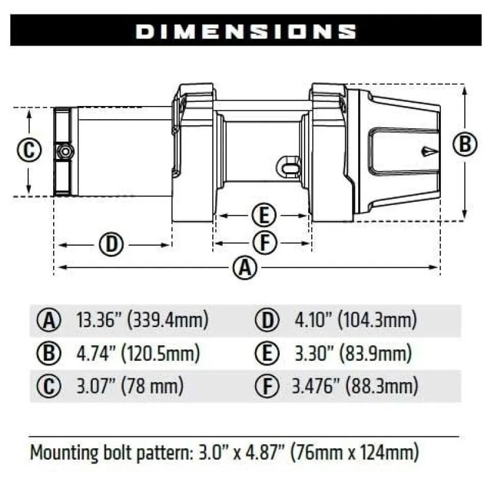 Warn VRX 35-S 3500lb Powersports ATV Winch with Synthetic Rope - ATV Winch