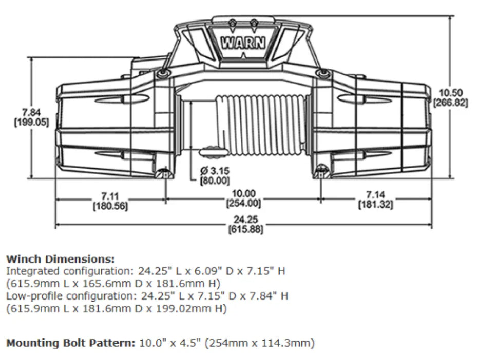 Warn Zeon 12-S 12v 12,000lbs Winch with Spydura Synthetic Rope