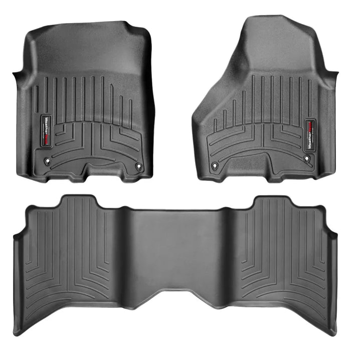 Weathertech FloorLiner Laser Measured Custom Fit | Front and Rear Set - RAM 1500 DS Crew Cab | Front and Rear - Car Floor Mats