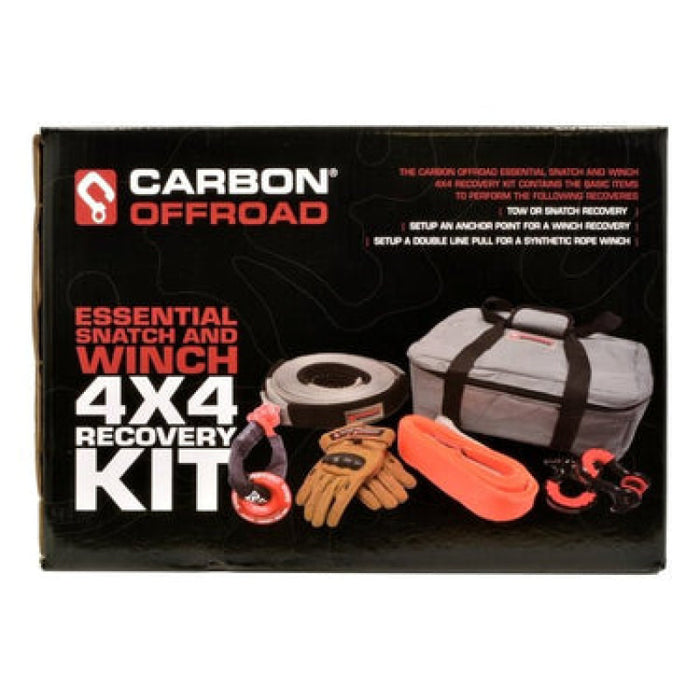 Carbon Offroad 12K 12000lb Winch Installation and Recovery Bundle Kit | Version 3 - Electric Winch