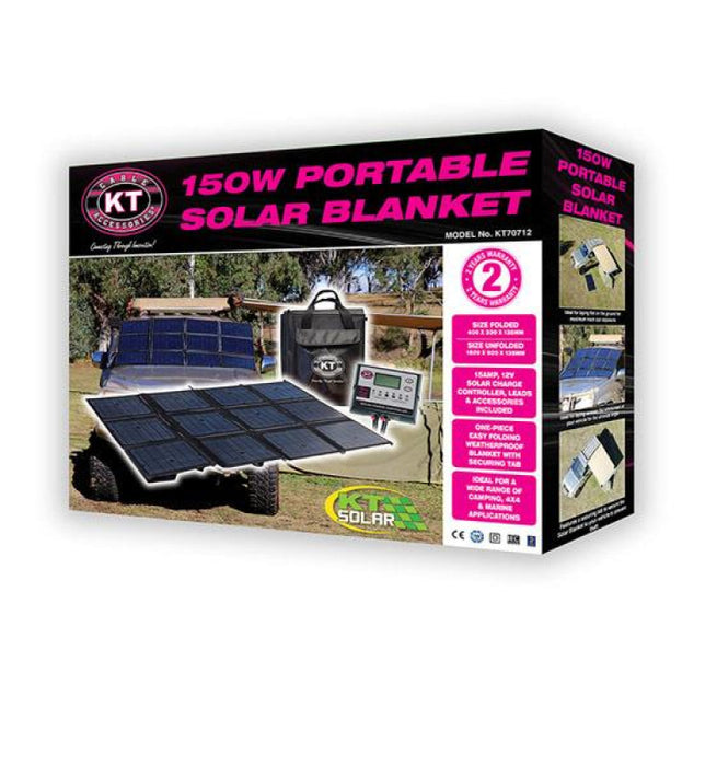 KT 150 Watt 12V Portable Solar Folding Blanket - Solar Panel