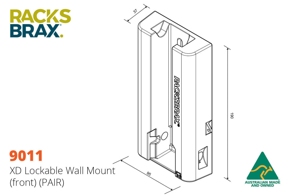 RacksBrax XD Lockable Wall Mount - PAIR (9011) - Brackets