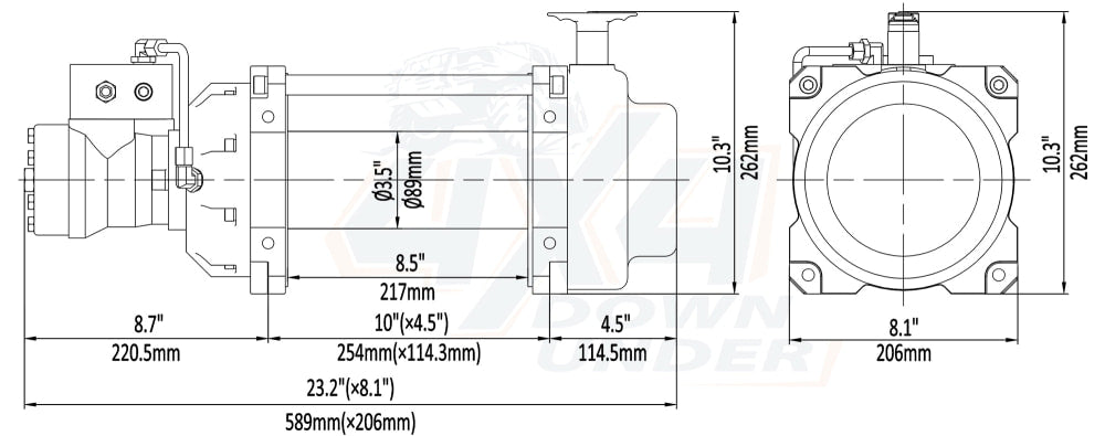 Runva HWN15000I Industrial Hydraulic Winch with Synthetic Rope - Industrial Winch